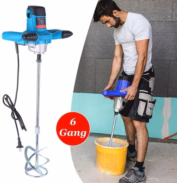 SPETLEK M14 Variable Speed Paddle Mixing Drill 2600W in Blue and Multicolour, W: 52 cm – 1