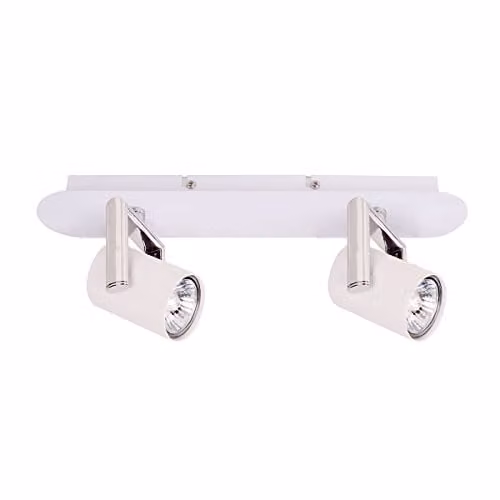 Italux Bland Modern 2-Light Surface Mounted Spotlights in White with Matt Metal Shades, GU10 LED