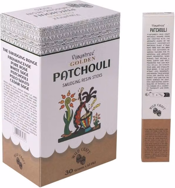 KDMD Golden Patchouli Smudging Resin Sticks for Meditation and Relaxation, 30g, Brown
