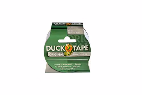 Duck Original Silver High Strength Waterproof Cloth Duct Repair Tape, W: 5 cm, L: 10 m – 1