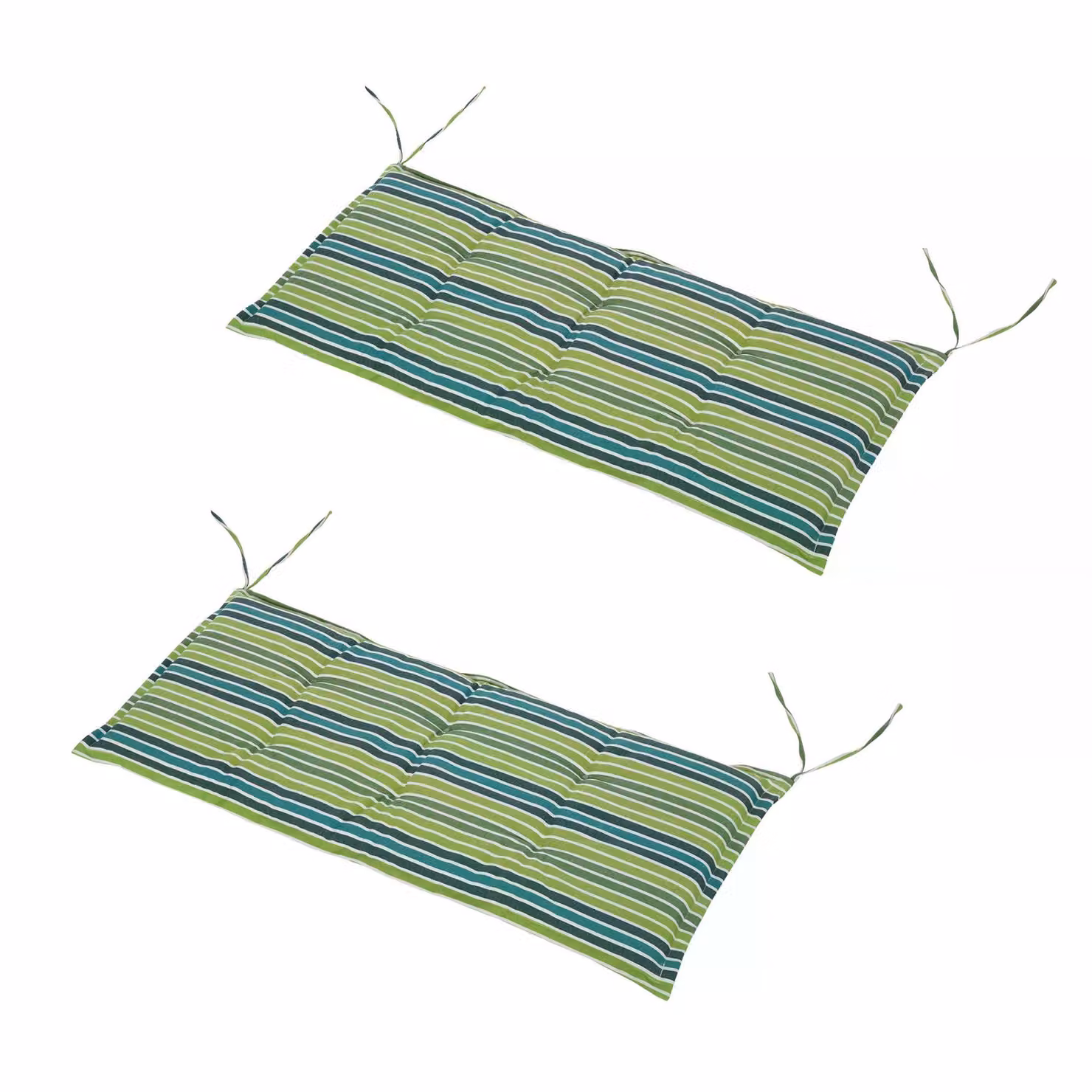 Outsunny Rattan Seating Ensemble with Green Striped Polyester Cushions, Set of 2 – 2