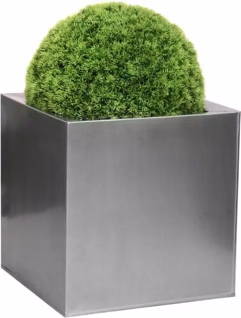 Primrose Silver Galvanised Steel Outdoor Cube Planter Tub