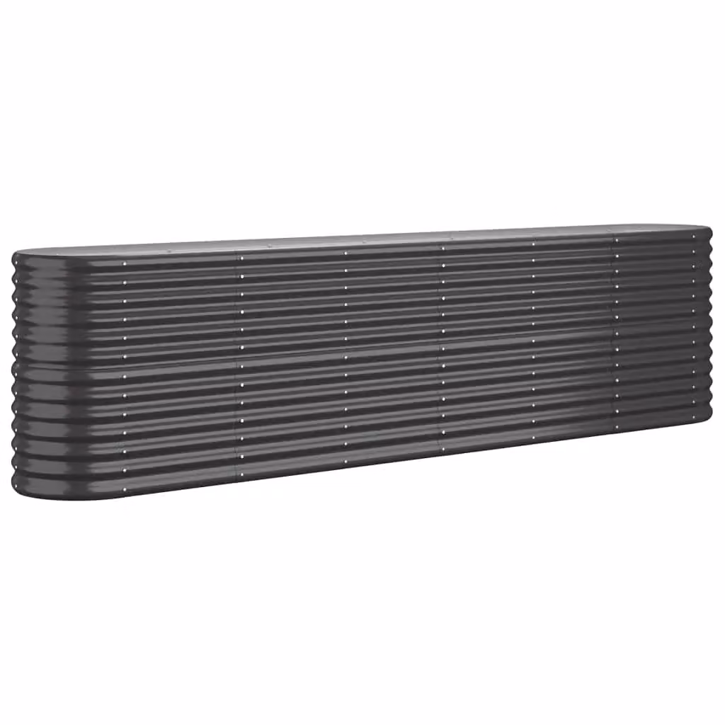 Berkfield Home Garden Powder-coated Steel Raised Bed in Anthracite Black, W/D/H: 260 x 40 x 68 cm – 2
