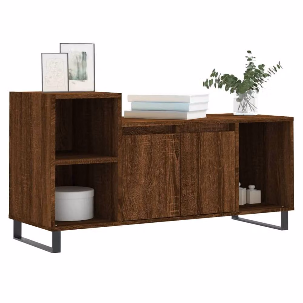 Berkfield Home Modern TV Cabinet in Brown Oak, W/D/H: 100 x 35 x 55 cm – 3