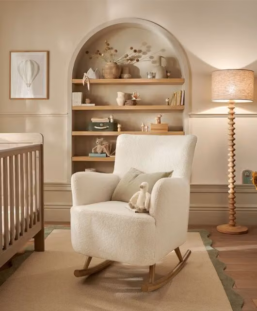 Mamas & Papas Elwood Nursing Chair in White Bouclé