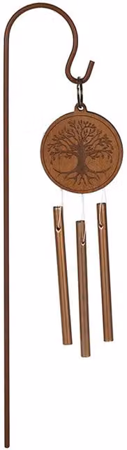 Something Different Tree of Life Freestanding Standing Garden Windchime in Brown Metal and Wood