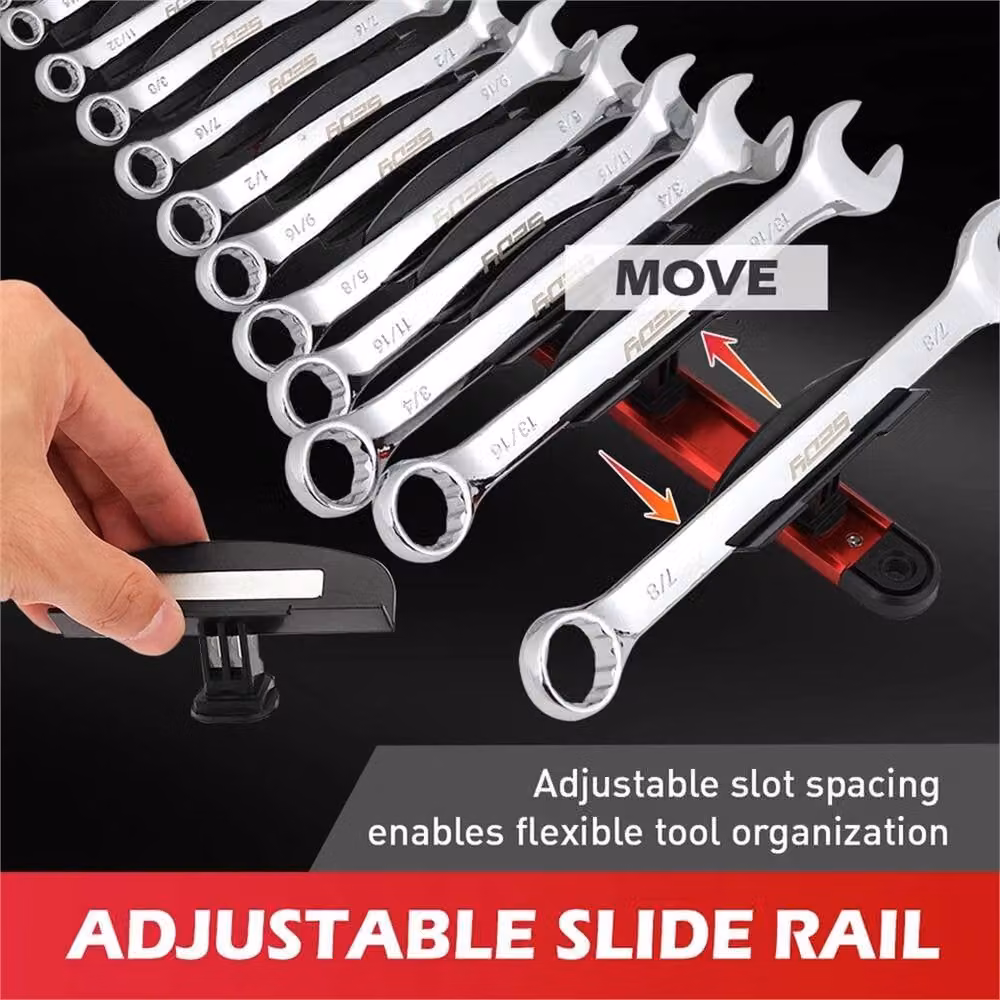 Nordara 42-Slot Magnetic Wrench Organizer Holder in Black – 4