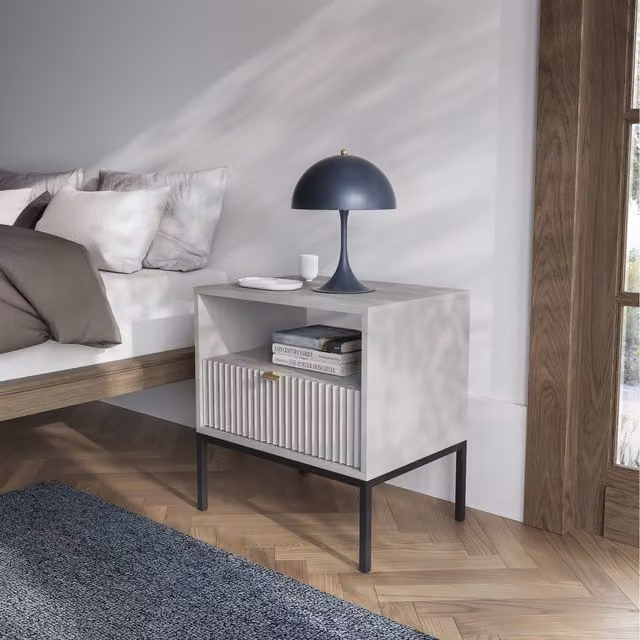 Abakus Direct Nova Night Stand in Grey and Gold