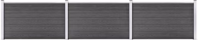 Berkfield Home WPC Fence Panel Set in Black, W: 526 cm, H: 105 cm