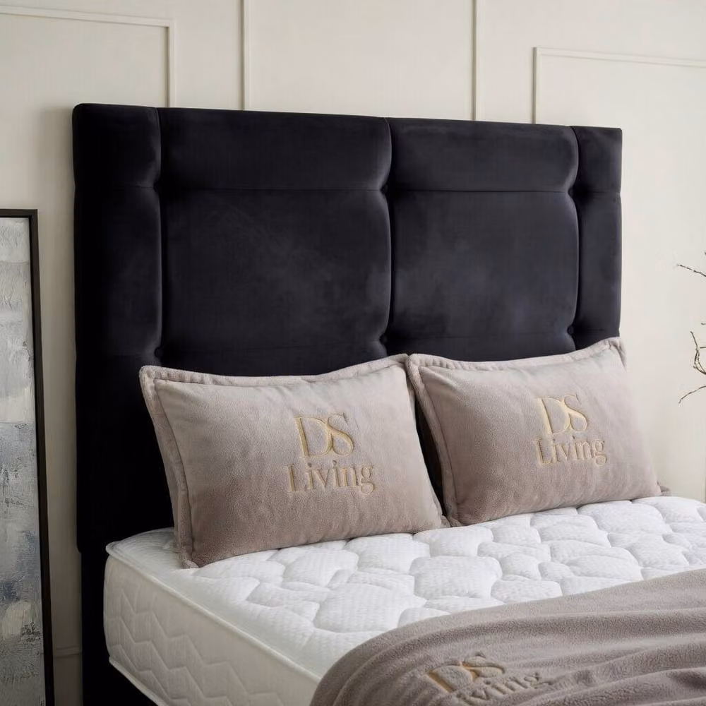 DS Living Kingsley Black Velvet Upholstered Divan Bed, W/D/H: 90 x 190 cm – 2