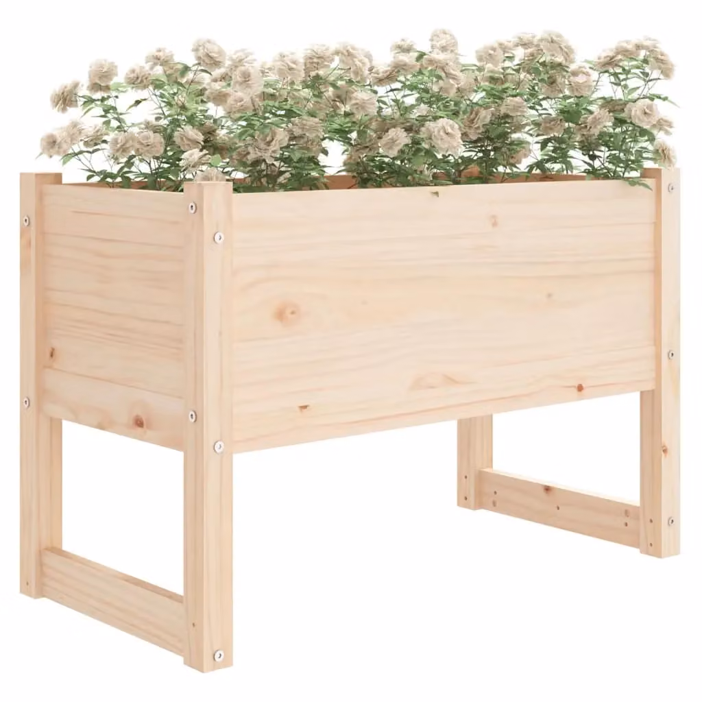 Berkfield Home Solid Wood Pine Planter in Brown, W/D/H: 78 x 40 x 52 cm – 2