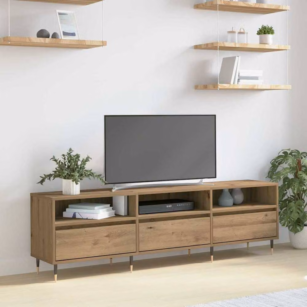 Berkfield Home Artisan Oak TV Cabinet in Brown, W: 150 cm, D: 30 cm, H: 44.5 cm – 2