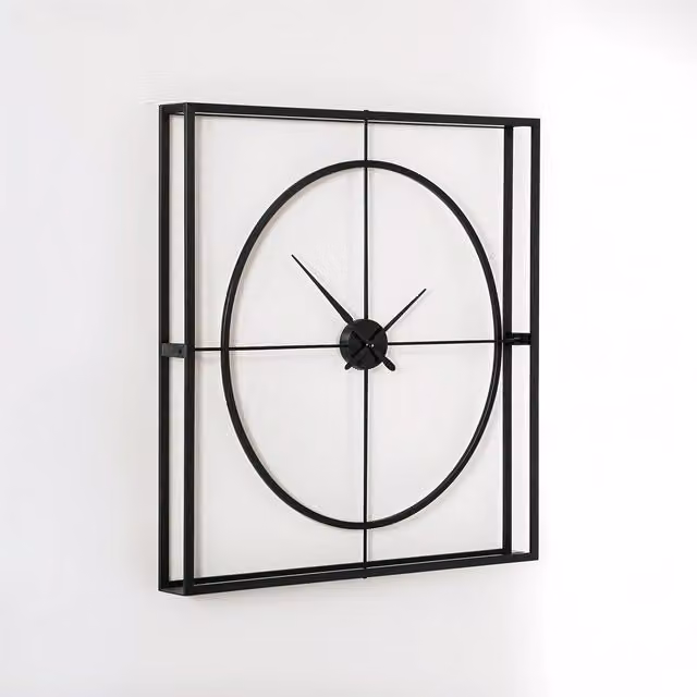 Orsina Trinity Black Metal Analog Wall Clock by Interiors by Premier, Diameter: 105 cm – 1