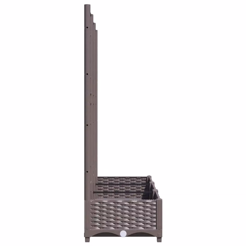 Berkfield Home Garden Planter with Trellis in Brown, W/D/H: 120 x 40 x 121.5 cm – 5