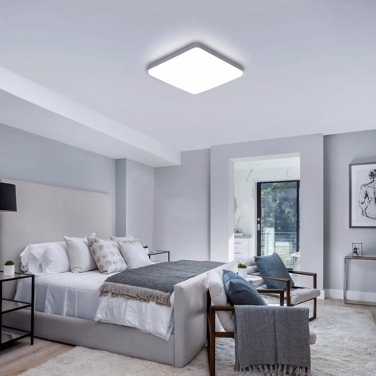 COMELY 36 W Square LED Ceiling Light in White, 6500K Cool White – 2