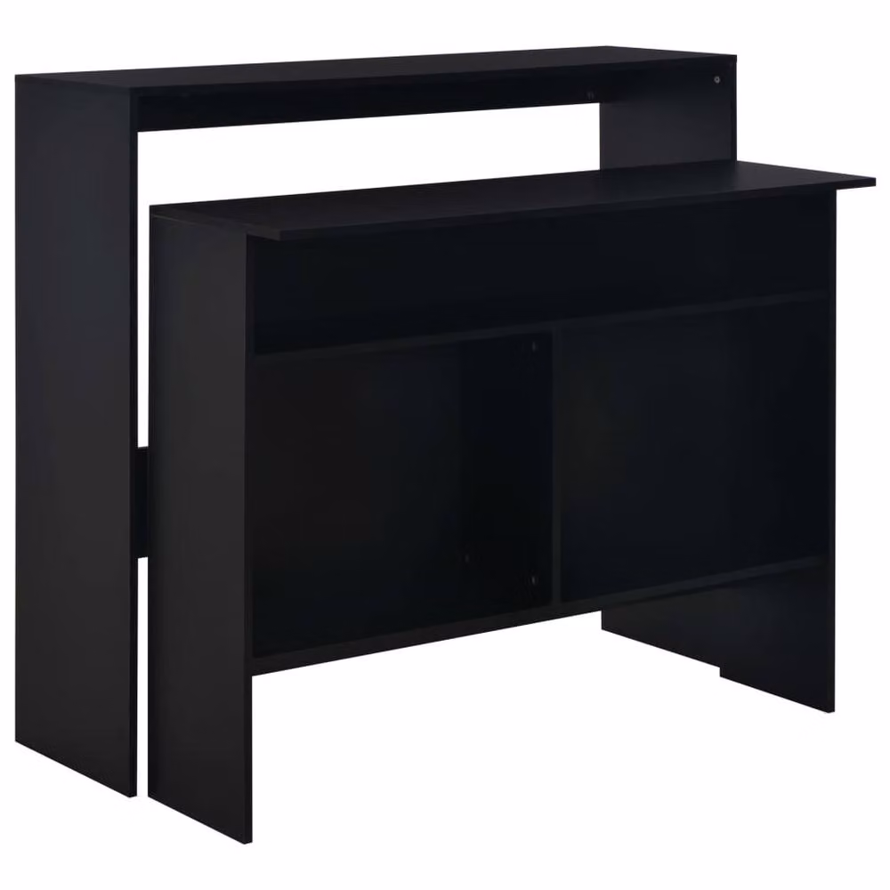 Berkfield Home Modern Black Bar Table with 2 Nested Tops, W/D/H: 130 x 40 x 120 cm – 2