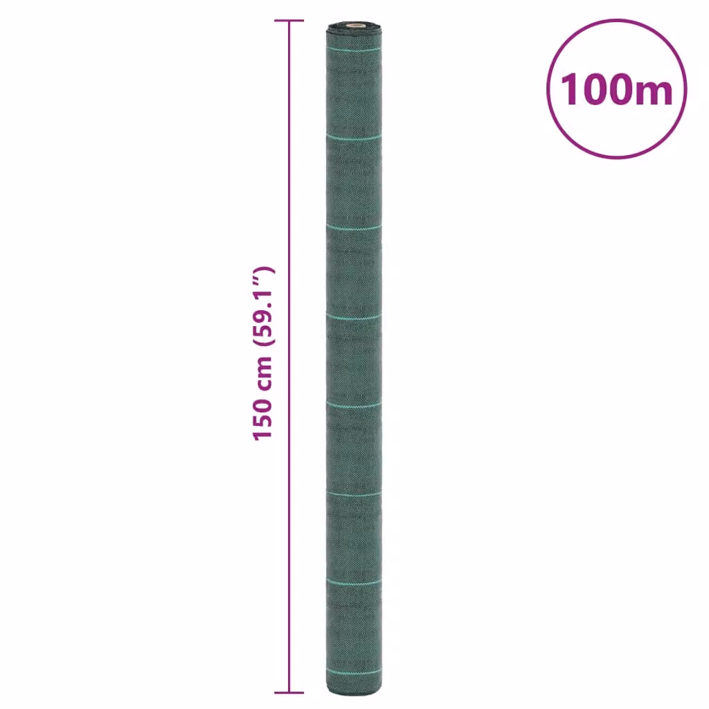 Berkfield Home Green Weed Membrane, W: 1.5 m, L: 100 m – 5