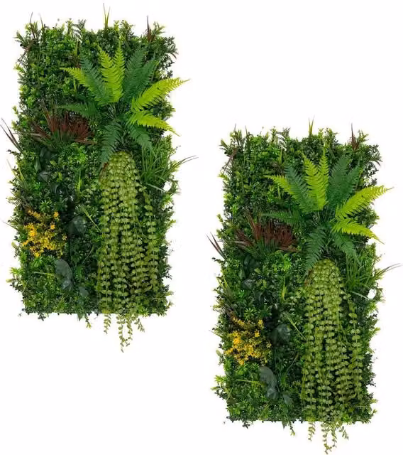 Monstershop Alina Artificial Wall Tile, 2 Pack, Green, W: 50 cm, H: 100 cm