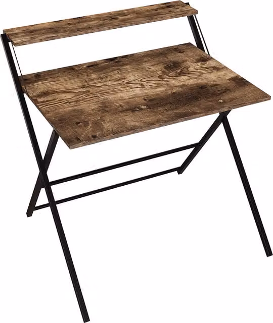 Vida Designs Industrial Brown Wood Computer Desk with Folding Top