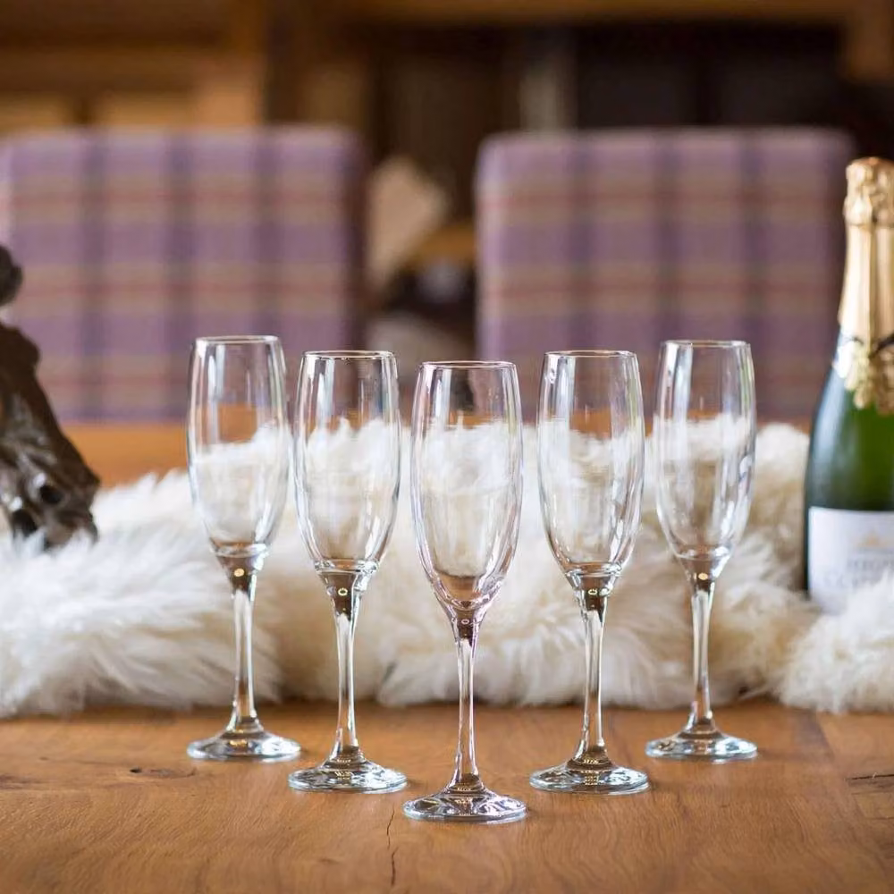 Havendro Set of 6 Classic Champagne Flute Stemware Glasses, 220ml, Transparent – 2