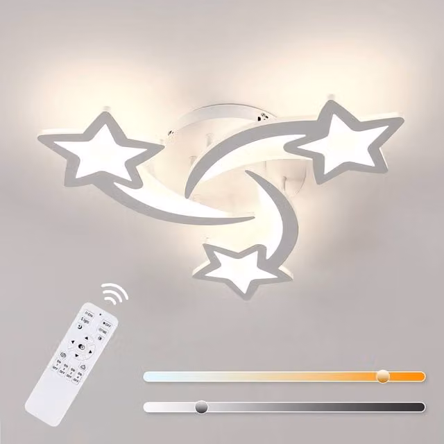 Pheashine Modern LED Ceiling Light, 30W Dimmable with Remote Control, White, Diameter: 51 cm