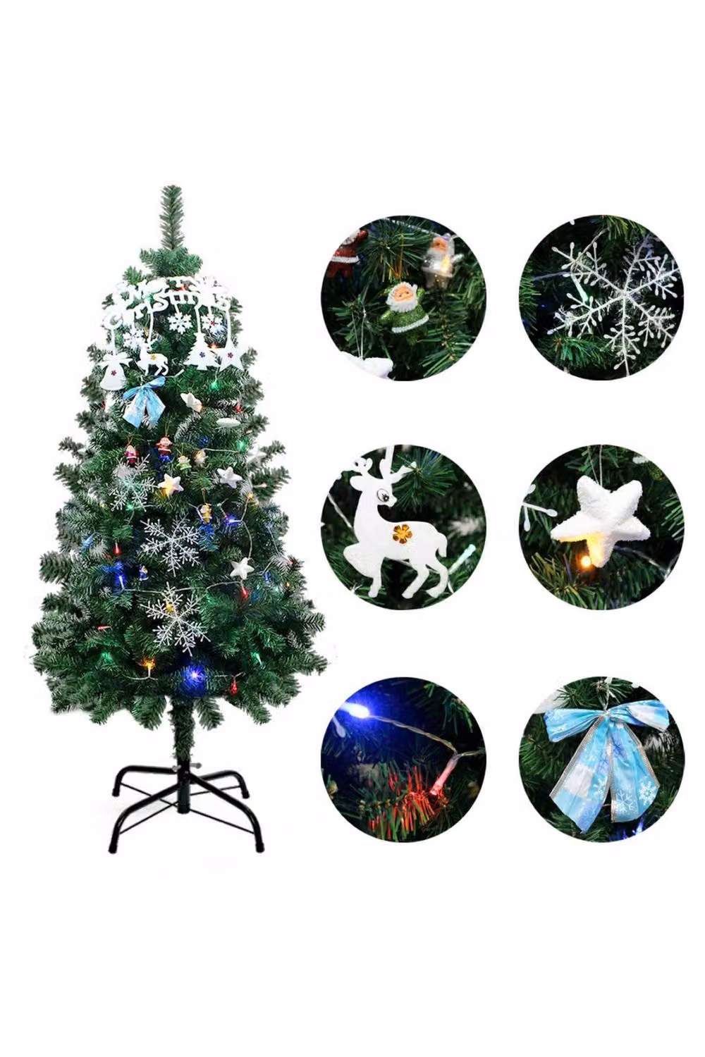 KDMD Multicolour Christmas LED Bowknot Word Plate Snowflake Star Santa Decor Kit – 2