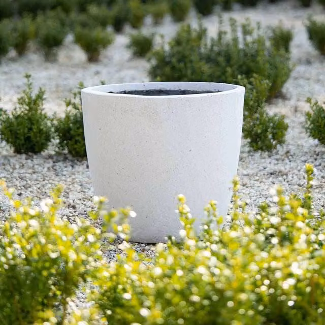 Primrose Handmade White Egg Shaped Fibreglass Planter Tub