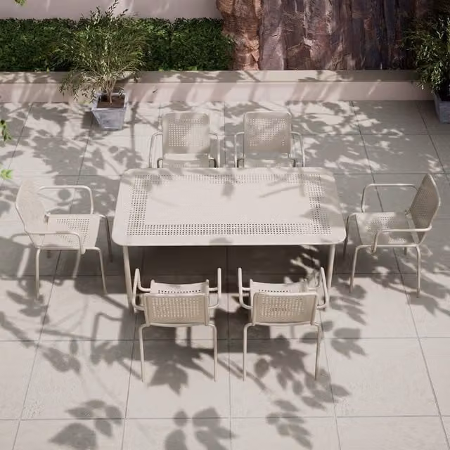 Royalcraft Porto 6 Seater Rectangular Dining Set in Beige