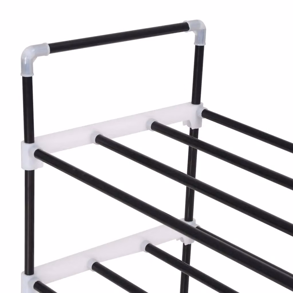 Berkfield Home 4-Shelf Metal and Plastic Shoe Rack in Black – 2