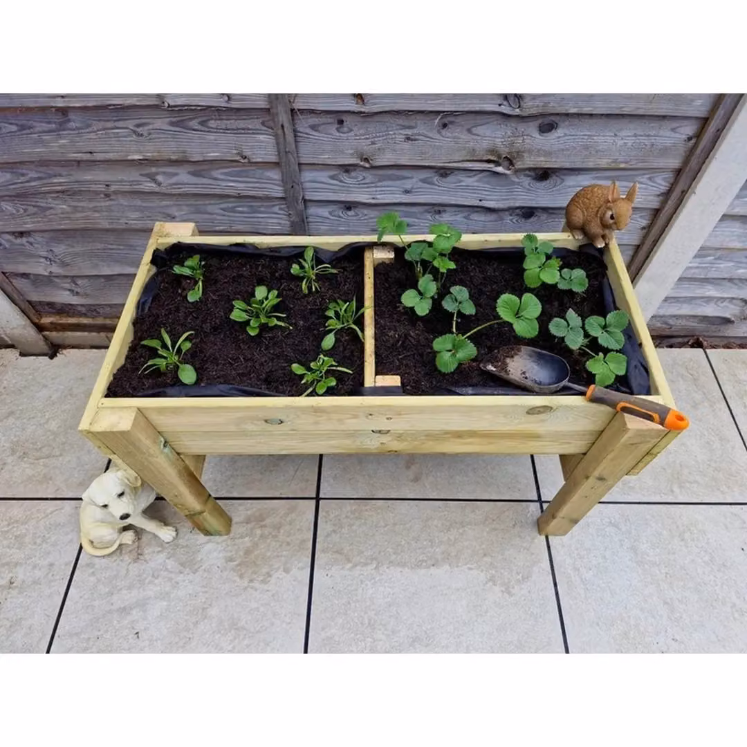Churnet Valley Garden Furniture Ltd Pack of 2 Brown Wooden Veg Trug Planters, Width: 150 cm – 2