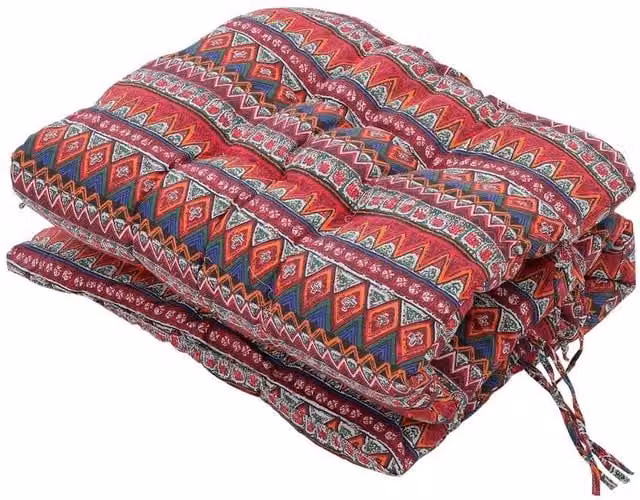 VOGREX Red Ethnic Style Sun Lounger Cushion, W/D/H: 50 x 160 x 8 cm
