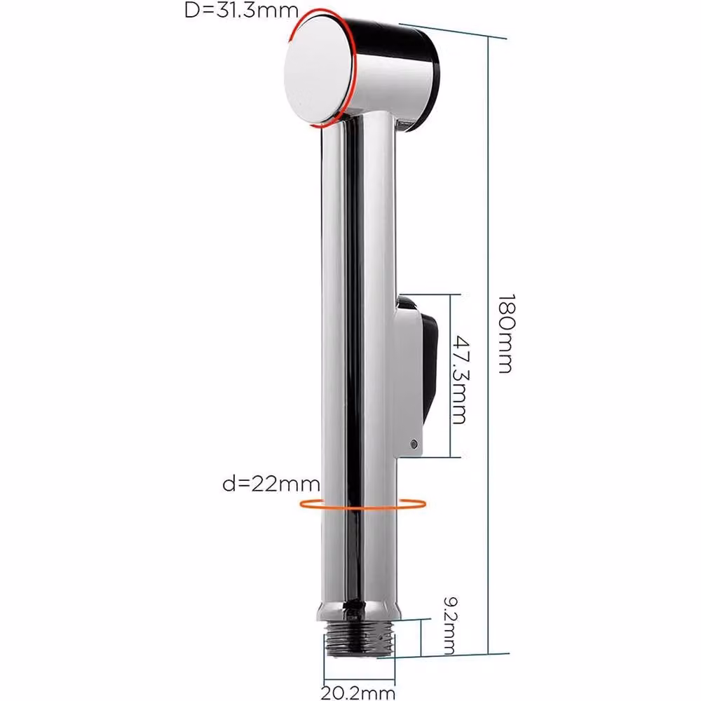 EONLION Luxury Handheld Bidet Toilet Jet Spray Shower Kit in Silver – 2