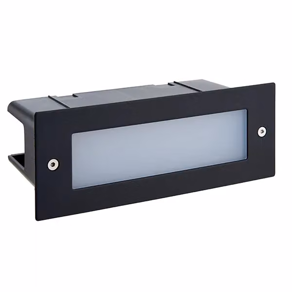 Netlighting Seina Integrated LED Outdoor Recessed Wall Light in Textured Black, IP44 Rated – 2