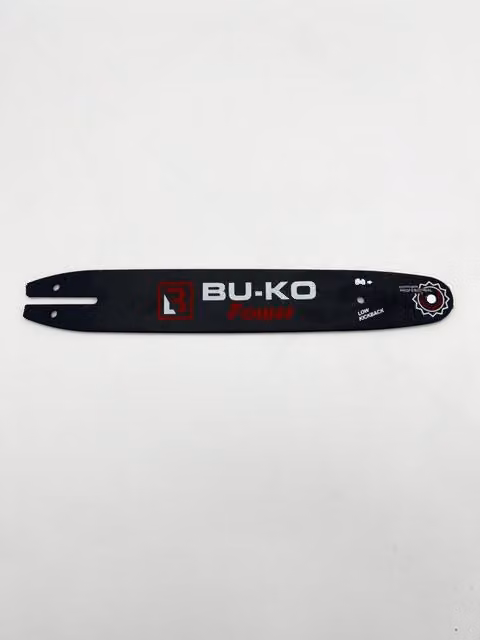 BU-KO 12 inch Low Kickback Chainsaw Guide Bar, Black Steel Professional Power Replacement Bar