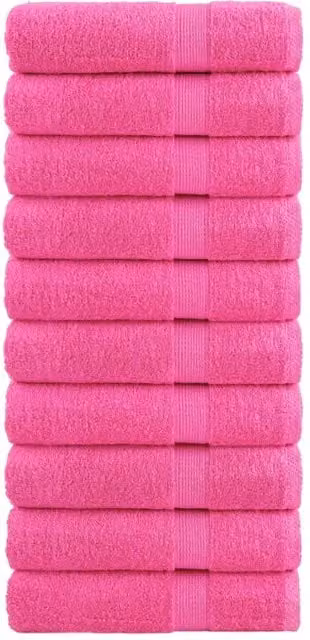 Berkfield Home SOLUND Premium Cotton Terry Bath Towels, 10 Piece Set, Pink, W: 100 cm, H: 150 cm, 600 gsm – 1