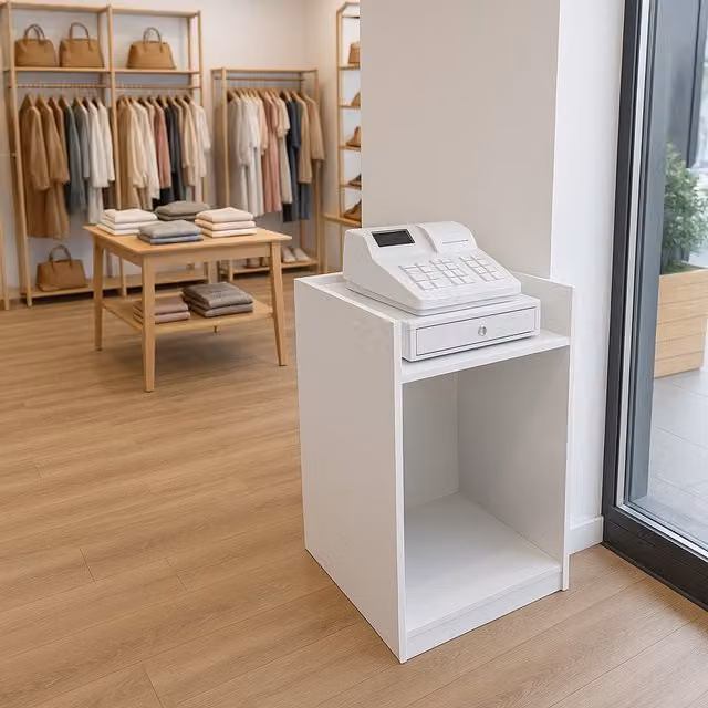 Monster Shop TB60 Shop Counter Till Block in White Matt Finish