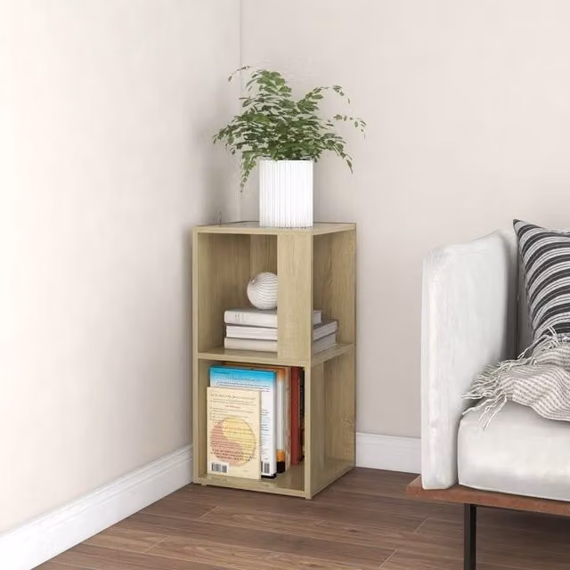 Berkfield Home Corner Cabinet in Sonoma Oak, Brown, W/D/H: 33 x 33 x 67 cm