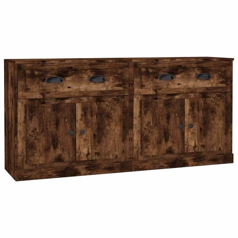 Berkfield Home Set of 2 Smoked Oak Sideboards in Brown, Engineered Wood – 2