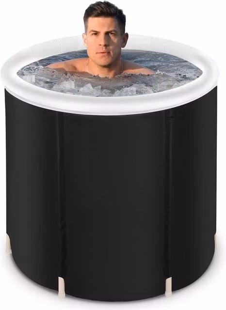 Gr8 Home Inflatable Round Ice Bath Tub Spa for Cold Water Therapy Recovery Plunge Pool with Lid, Black – 1