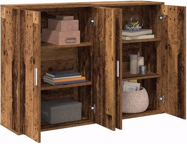 Berkfield Home Modern Buffet Sideboard in Brown and Multicolour, W/D/H: 120 x 31 x 84 cm