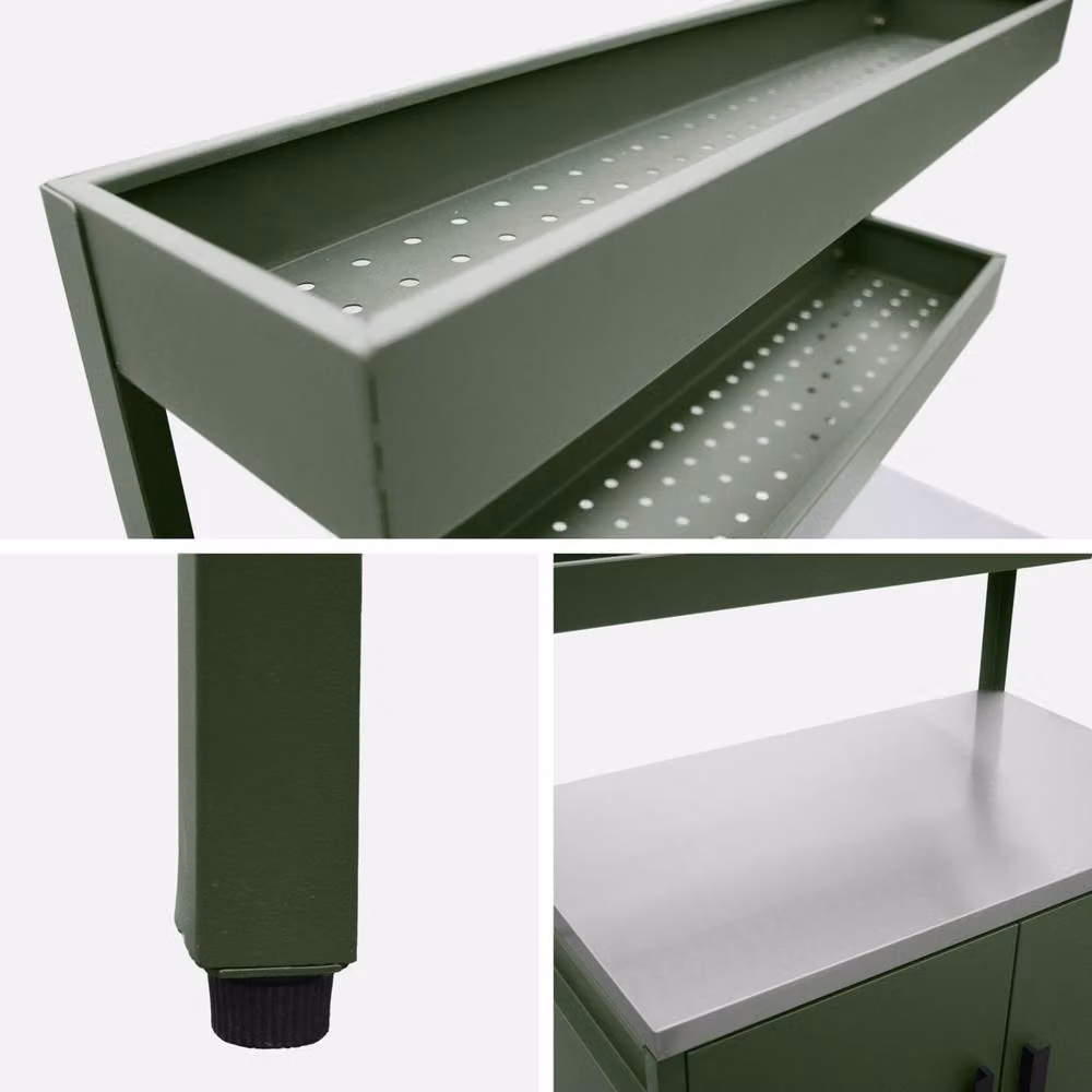 sweeek 3-Module Stainless Steel Outdoor Kitchen in Green – 3