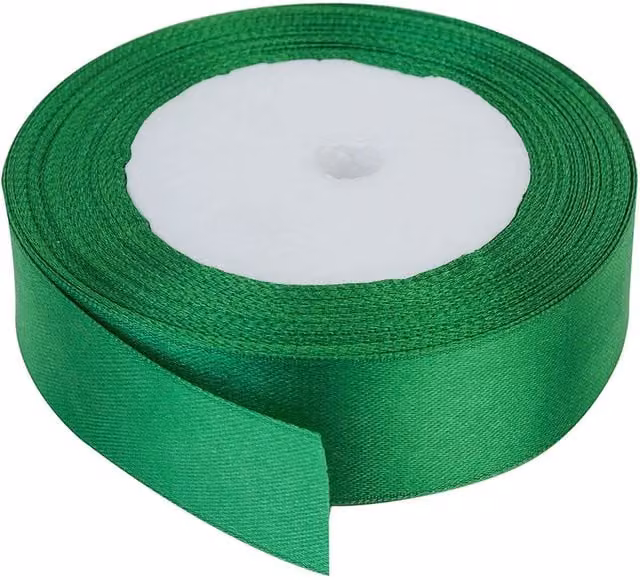 Neel Blue Double Sided Satin Polyester Ribbon Roll, Width: 5 cm, Length: 25 m in Bottle Green