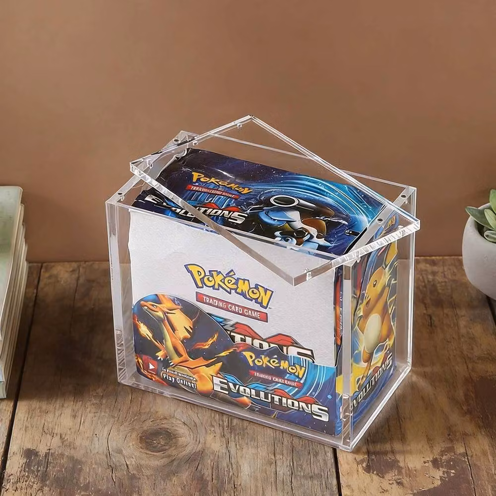 FLAVORA Pokemon TCG Booster Box Premium Acrylic Display Case in Clear with Lid – 3