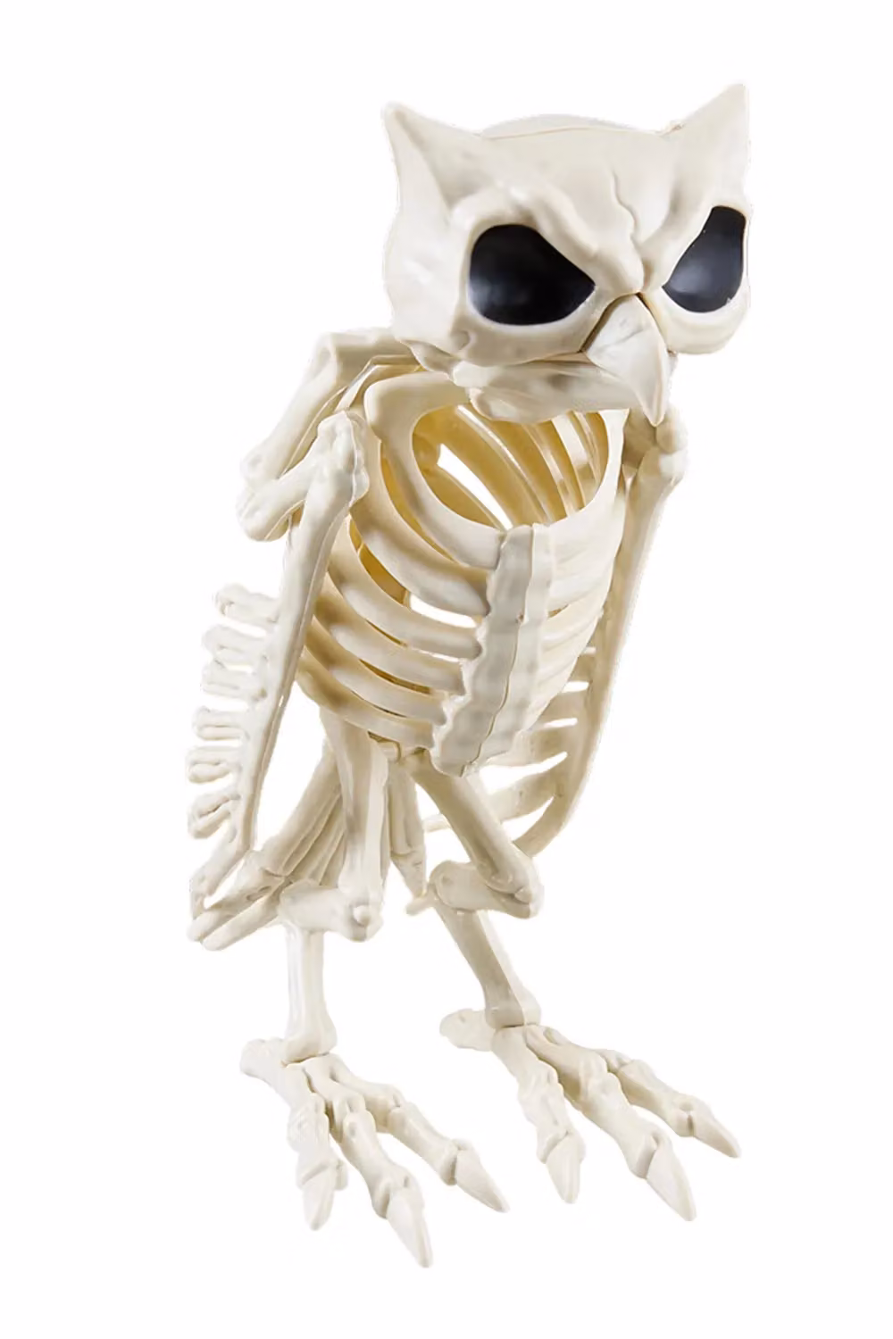 Living and Home Spooky Owl Skeleton Figurine in Beige and White for Halloween Decor – 3