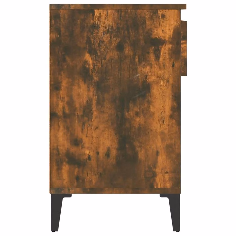Berkfield Home Smoked Oak Shoe Cabinet in Brown, W/D/H: 102 x 36 x 60 cm – 3