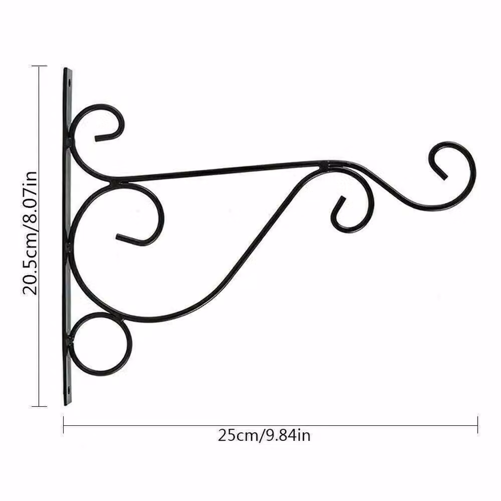 SPETLEK 4-Piece Metal Garden Hanging Basket Brackets in Black – 2