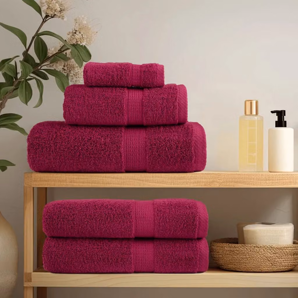 Berkfield Home SOLUND 8 Piece Premium Red Cotton Terry Towel Set, 600 gsm – 3