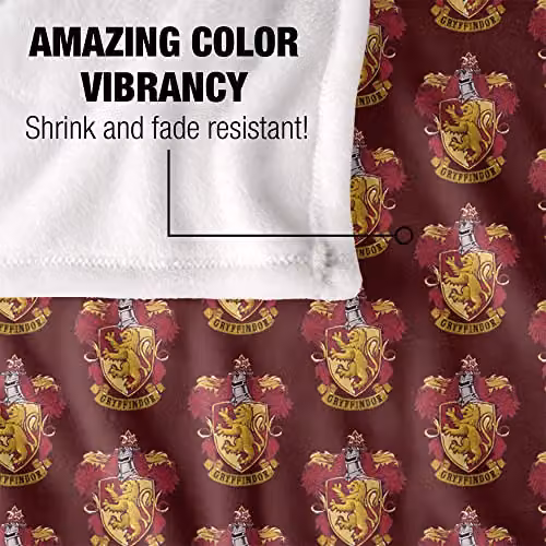 LOGOVISION Harry Potter Gryffindor Crest 2 Silky Touch Super Soft Fleece Throw Blanket, Multicolour and White, W/D/H: 152 x 127 cm – 3