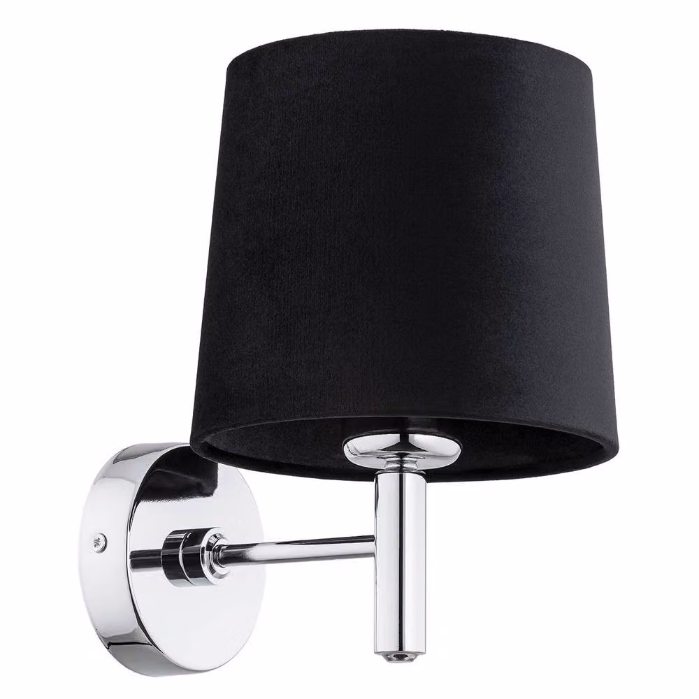 Netlighting Bolzano Plus Wall Lamp with Fabric Shade in Dark Grey, Chrome and Black – 2