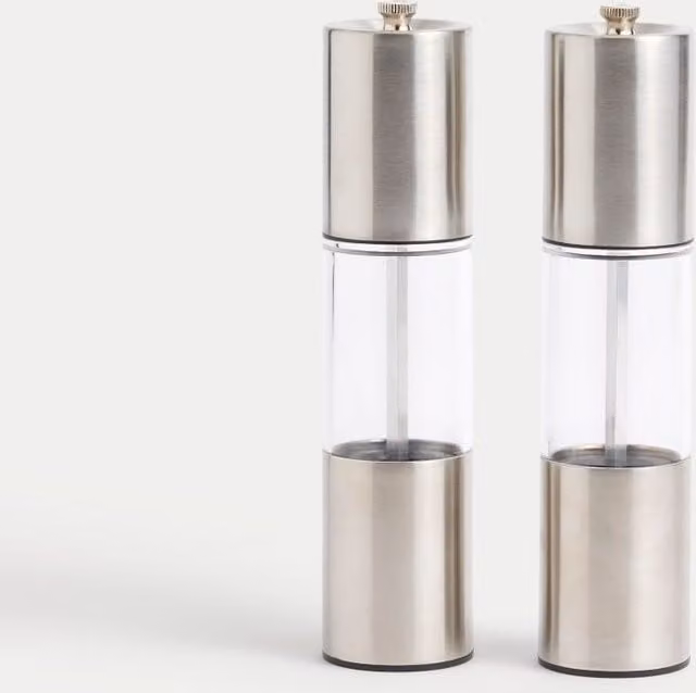 M&S Stainless Steel Salt and Pepper Mills in Silver